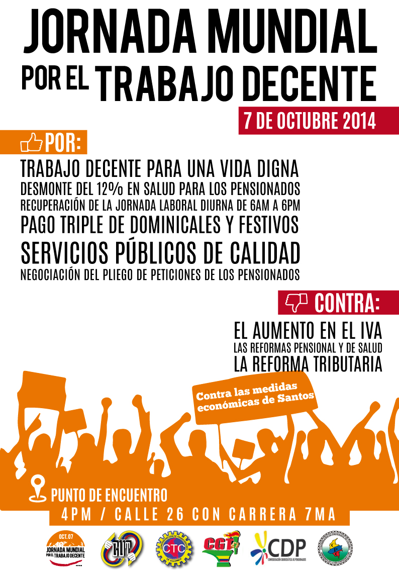 Jornada Mundial  de Protesta por el Trabajo Decente