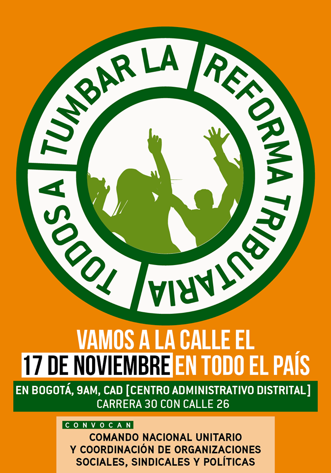 LA CUT LLAMA A LOS COLOMBIANOS A MOVILIZARSE EN CONTRA DE LA REFORMA TRIBUTARIA